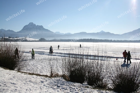 Spaziergang auf dem zugefrorenen See