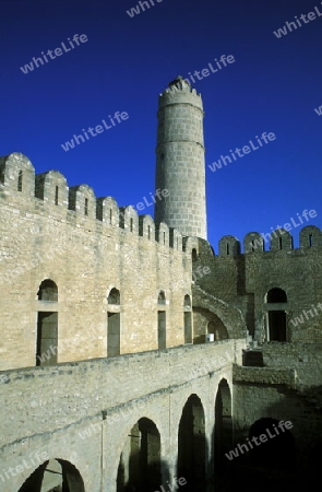 Das Ribat oder Festung in der Altstadt in Sousse am Mittelmeer im Nordosten von Tunesien in Nordafrika.