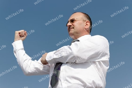 businessman with power in his arms