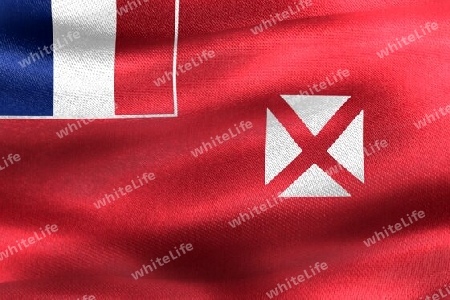 3D-Illustration of a Wallis and Futuna flag - realistic waving fabric flag.