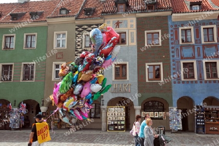 Der  Stray Rynek Platz  in der Altstadt von Poznan im westen von Polen. 