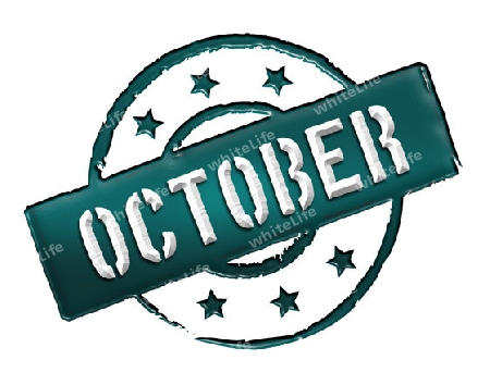 Sign, symbol, stamp or icon for your presentation, for websites and many more named OCTOBER