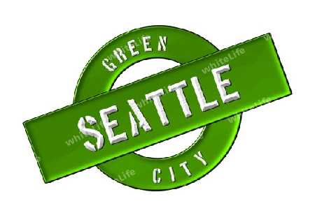 GREEN CITY SEATTLE - Zeichen, Symbol, Banner fuer Prospekte, Flyer, Internet, ...