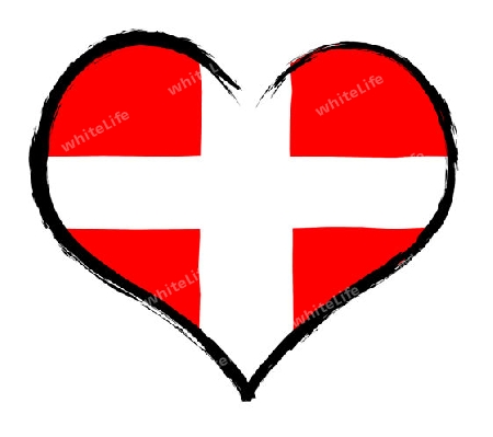 Denmark - The beloved country as a symbolic representation as heart - Das geliebte Land als symbolische Darstellung als Herz