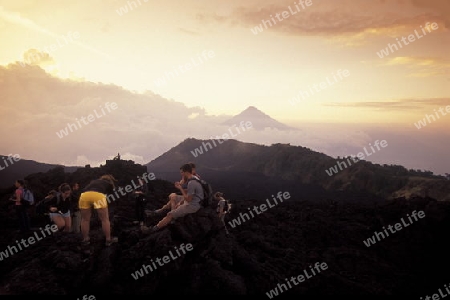 the landscape allound the Volcano Pacayal near the City of Guatemala City in Guatemala in central America.   