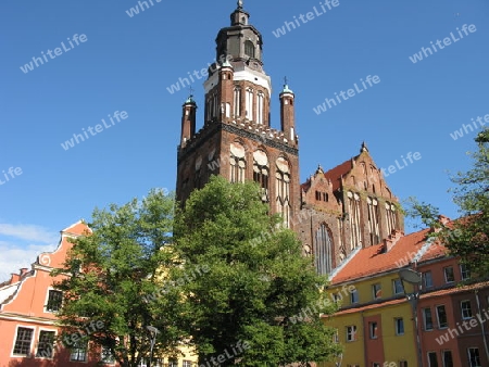 Stargard in Pommern. Altstadt mit Marenkirche