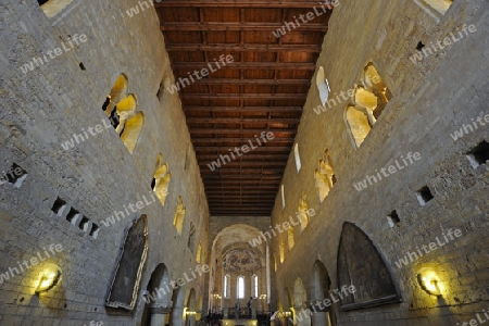 Innenraum , St. Georgs Basilika, Prager Burg, Hradschin, Prag, Tschechische Republik, Europa