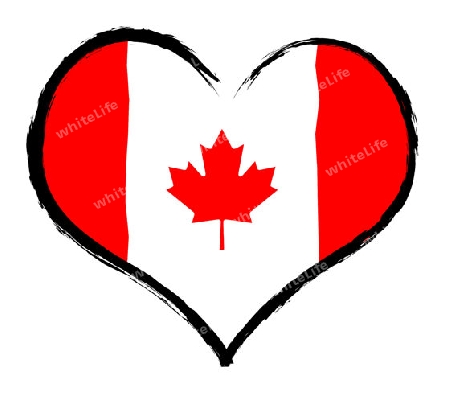 Canada - The beloved country as a symbolic representation as heart - Das geliebte Land als symbolische Darstellung als Herz