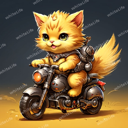 Katze auf bike