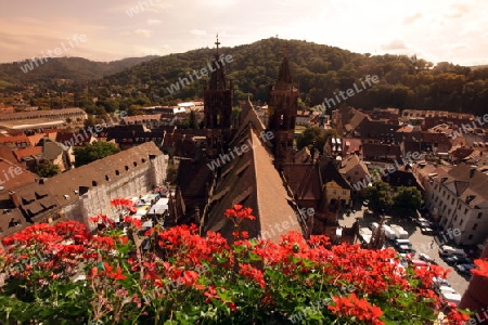 the old town of Freiburg im Breisgau in the Blackforest in the south of Germany in Europe.