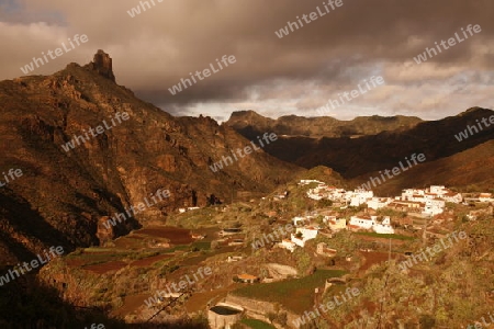 The mountain Village of  Tejeda in the centre of the Canary Island of Spain in the Atlantic ocean.
