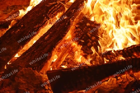 Closeup of Fire at time of festival