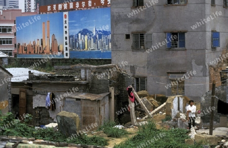 construction in the city of Shenzhen north of Hongkong in the province of Guangdong in china in east asia. 