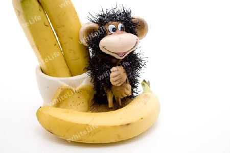 Bananen mit Affenfigur