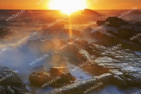 Sonnenuntergang auf Bird Island, Lamberts Bay, Western Cape, Westkap, S?dafrika, Afrika
