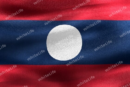 Laos flag - realistic waving fabric flag