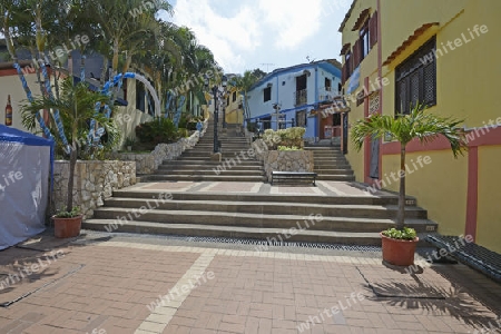 Treppen im Bezirk Las Penas, zum Aufstieg auf den Cerro Santa Ana,  Guayaquil, Ecuador, Suedamerika