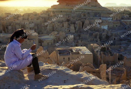  the village of the oasia of siwa in the sahara desert in Egypt in North Africa. 