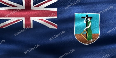 Montserrat flag - realistic waving fabric flag