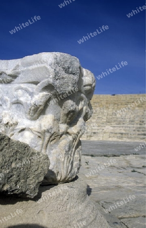 Die Ruinen von Kurion im sueden von Zypern im Mittelmeer.  