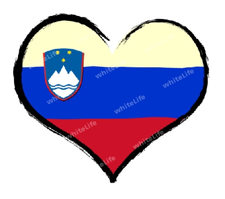 Slovenia - The beloved country as a symbolic representation as heart - Das geliebte Land als symbolische Darstellung als Herz