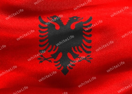 Albania flag - realistic waving fabric flag