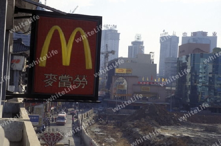 a mc donalds restaurant the city of Shenzhen north of Hongkong in the province of Guangdong in china in east asia. 