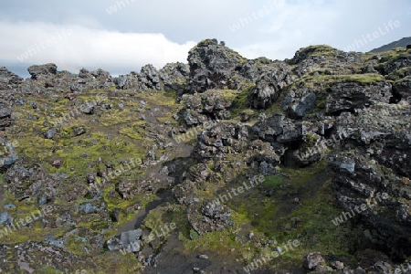 Der S?dwesten Islands, Obsidian Lavafeld Laugahraun in Landmannalaugar