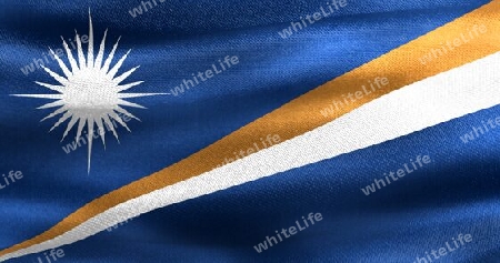 Marshall Islands flag - realistic waving fabric flag