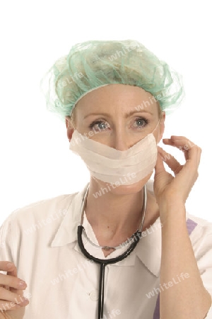 Krankenschwester mit Mundschutz