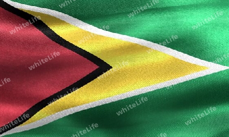 Guyana flag - realistic waving fabric flag