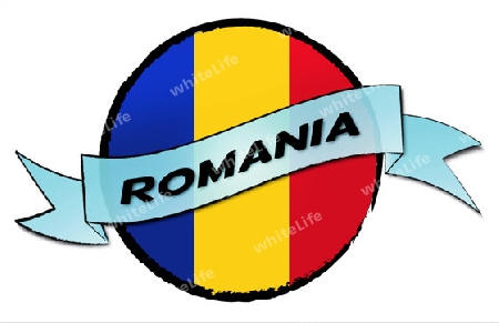 Circle Land Romania - your country shown as illustrated banner for your presentation or as button...