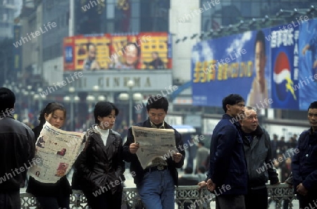 people at the main square in the city of Chongqing in the province of Sichuan in china in east asia. 