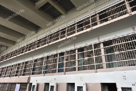 Zellenblock "D" fuer besondere Gefangene wie Al Capone im Gef?ngnis,   Alcatraz Island, Kalifornien, USA