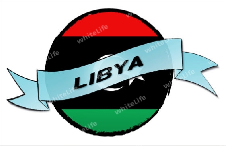 Circle Land LIBYA - your country shown as illustrated banner for your presentation or as button...
