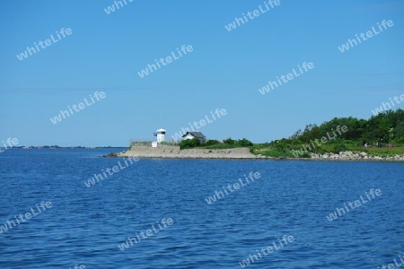 Fehmarn Küste mit Strukkamphuk Leuchtturm