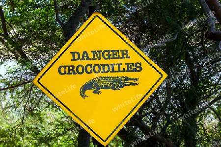 Warning sign at the Estuary Boardwalk of the San Lucia River