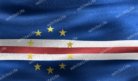 Cabo Verde flag - realistic waving fabric flag