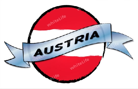 Circle Land AUSTRIA - your country shown as illustrated banner for your presentation or as button...