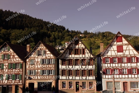 the old town of the villige Schiltach in the Blackforest in the south of Germany in Europe.