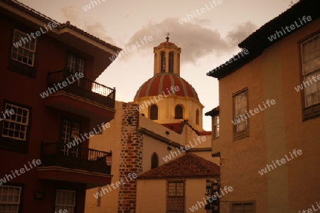 The Iglesia Nuestra Senora de la Consepcion in the centre of the Town La Orotava on the Island of Tenerife on the Islands of Canary Islands of Spain in the Atlantic.  