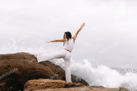 Stock Photo:  Active Woman by the ocean