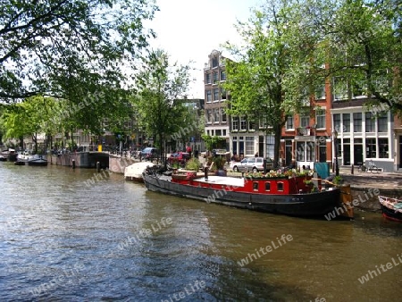 Amsterdam, H?user und Hausboot