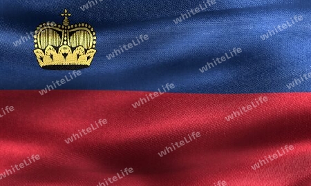 Liechtenstein flag - realistic waving fabric flag