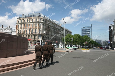 Das Freiheits Denkmal in der Neustadt in Riga, Lettland  