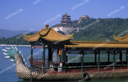 the summer palace in the city of beijing in the east of china in east asia. 
