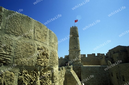 Das Ribat Kloster in der Altstadt oder Medina von Monastir am Mittelmeer  in Tunesien in Nordafrika.  