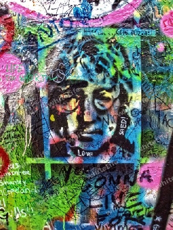 Teil der John Lennon Wall, Prag