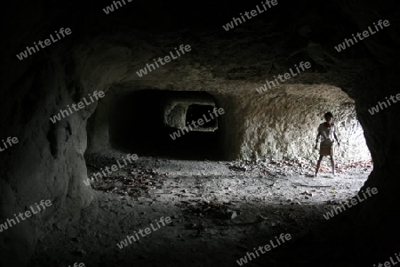 Die Japanischen Tunnels als ueberreste des 2.Weltkrieg bei Venilale in Zental Ost Timor auf der in zwei getrennten Insel Timor in Asien