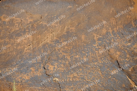 ca. 3000 Jahre alte Felszeichnungen der indianischen Ureinwohner, Sand Island, bei Bluff, Niord Utah, USA